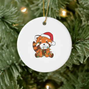 Décoration En Céramique Red Panda Christmas Winter Animals Red Pandas