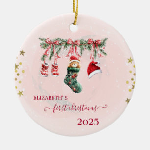 Décoration En Céramique Red Père Noël Baby Bear Noël Vacances de Noël