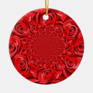 Décoration En Céramique Red Roses Kaleidoscope : Art Heureuse Sainte-Valen