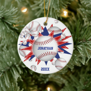 Décoration En Céramique red white blue baseball softball blowout boy girl