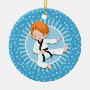 Décoration En Céramique Redhead Karate Boy Judo Martial Arts