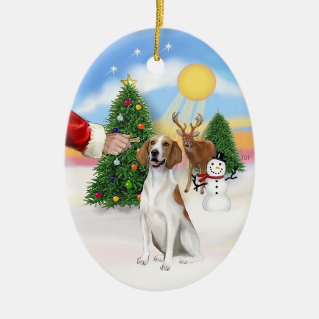Décoration En Céramique régal pour un Foxhound américain (Devant)