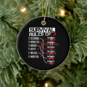 Décoration En Céramique Règles de survie de trois - Quiz sur la nature