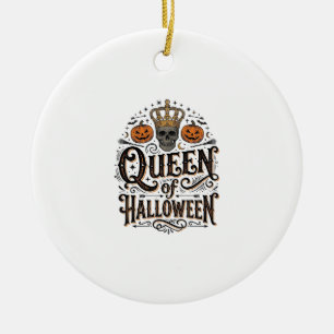 Décoration En Céramique Reine de Halloween Vintage Crâne Chemise Citrouill