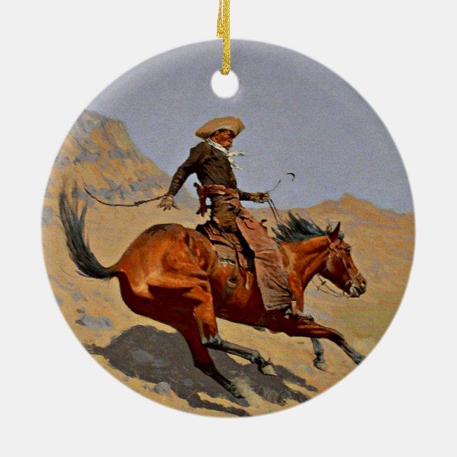 Décoration En Céramique Remington - Le Cowboy, (Dos)