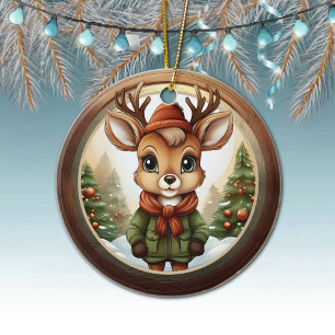 Décoration En Céramique Renne de vacances rustique, cerf de Noël, Noël 🦌�