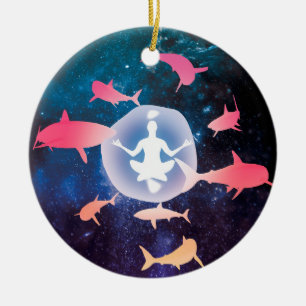 Décoration En Céramique Requins spatiaux et art de la méditation