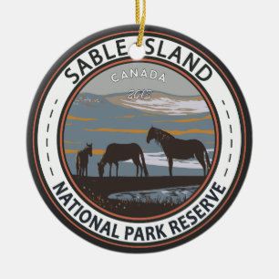 Décoration En Céramique Réserve de parc national de l'île Sable Badge du C