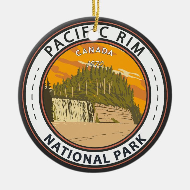 Décoration En Céramique Réserve de parc national Pacific Rim Badge du Cana (Devant)