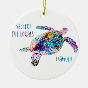 Décoration En Céramique Respectez la citation de la tortue marine locale T