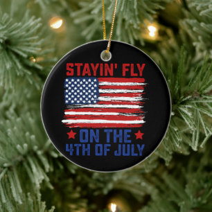Décoration En Céramique Rester Fly Le 4 Juillet Drapeau Américain Usa