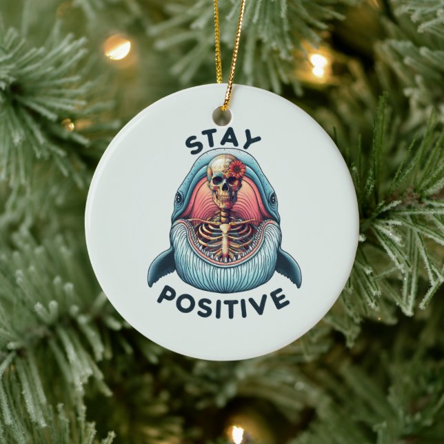 Décoration En Céramique Restez positif - Squelette et baleine (Arbre)