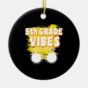 Décoration En Céramique Retour À L'École Vibes De 5E Année Chemise Premier