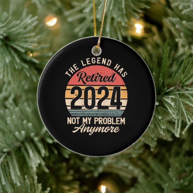 Décoration En Céramique Retraité 2024 Pas mon problème plus (Arbre)