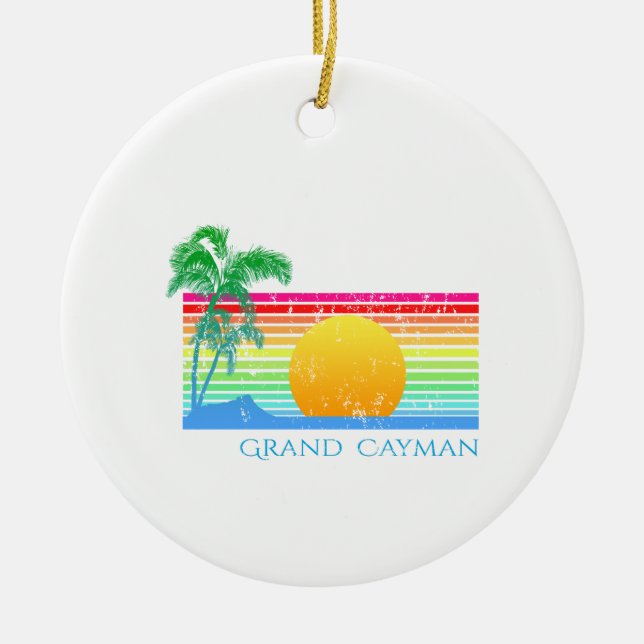 Décoration En Céramique Retro Beach Grand Cayman (Devant)