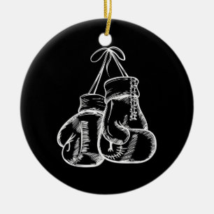 Décoration En Céramique Retro Love White Boxer Gants Cadeaux Boxer Cadeau