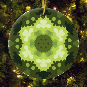 Décoration En Céramique Retro Mandala Green