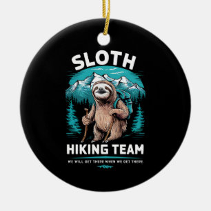 Décoration En Céramique Retro Sloth Randonnée Team Cadeau Vintage