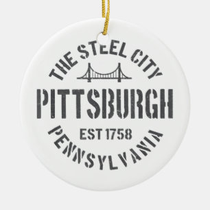 Décoration En Céramique Retro Steel City Pittsburgh Pennsylvania Yinz vint