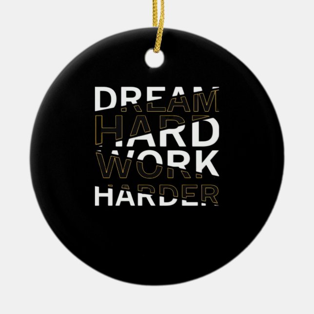Décoration En Céramique Rêver dur travail indispensable (Devant)