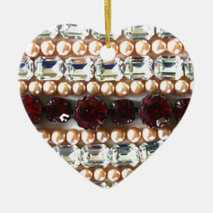 Décoration En Céramique Rhinestones et perles - Bijoux vintages