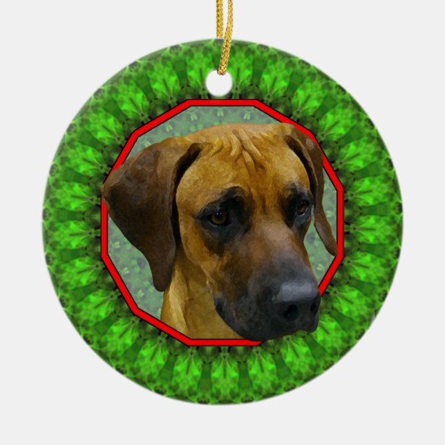 Décoration En Céramique Rhodesian Ridgeback Howliday heureux (Devant)