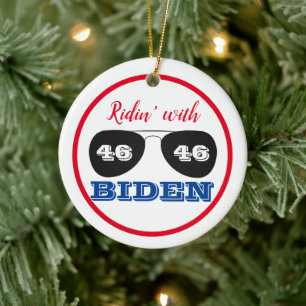 Décoration En Céramique Ridin' avec Lunettes de soleil Biden 46 Aviator