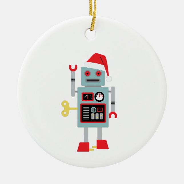 Décoration En Céramique Robot de Noël (Devant)