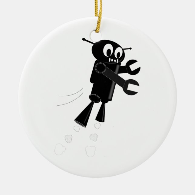 Décoration En Céramique Robot volant noir (Devant)