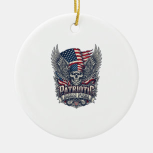 Décoration En Céramique Rocker du bandana patriotique Méta musique Old Glo