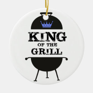 Décoration En Céramique Roi Du Grill, Couronne Bleue Noire