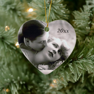 Décoration En Céramique Romantic Couple Vintage Retro Photo Élégant Amour