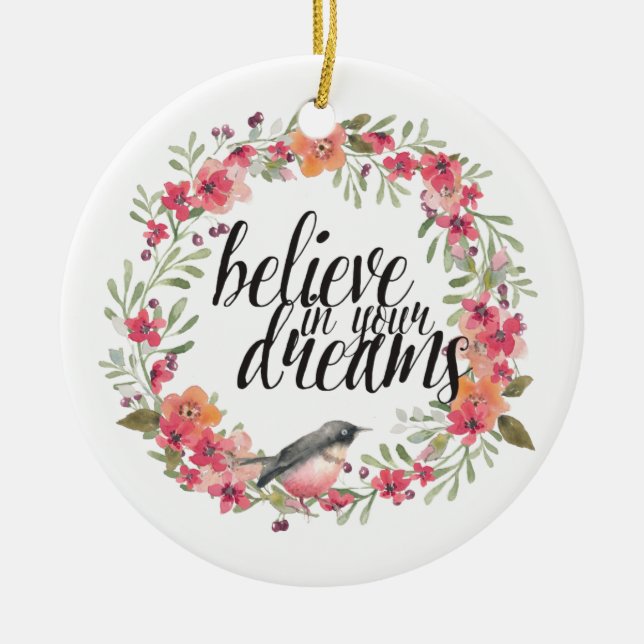 Décoration En Céramique Romantique Oleander Bird Rose rêve floral (Devant)