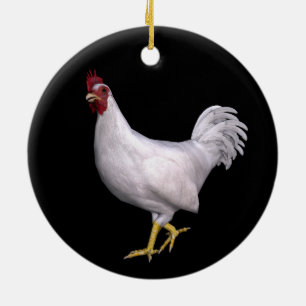 Décoration En Céramique Rooster blanc