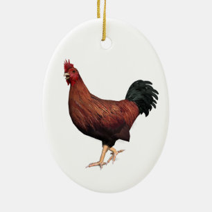 Décoration En Céramique Rooster rouge