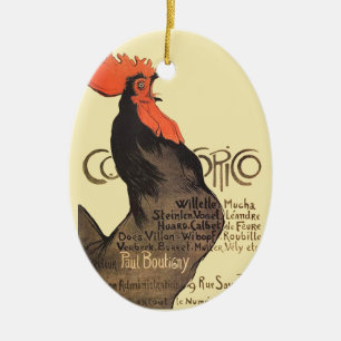 Décoration En Céramique Rooster Steinlen Cocorico