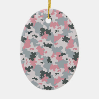 Décoration En Céramique Rose et camouflage gris
