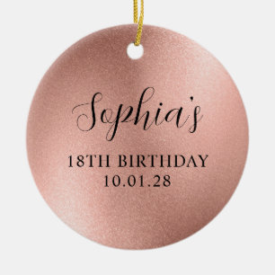 Décoration En Céramique Rose Gold Glam Foil 18e anniversaire Photo