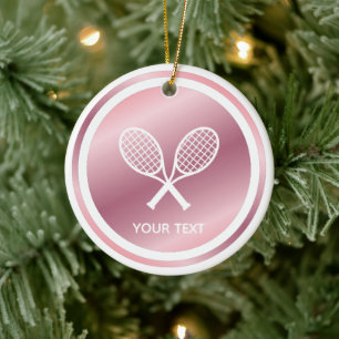 Décoration En Céramique Rose Gold Tennis Rackets Filles Sport Texte person