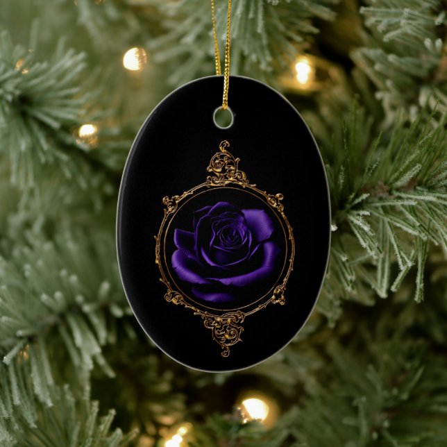 Décoration En Céramique Rose Goth Purple (Arbre)