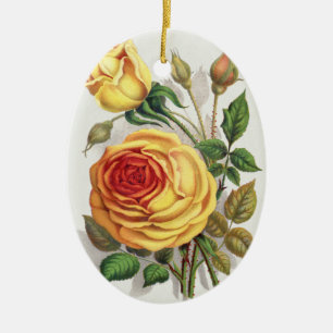 Décoration En Céramique Rose jaune et orange de coucher de soleil vintage,