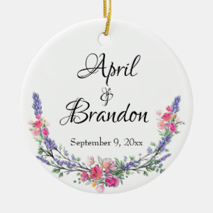 Décoration En Céramique Rose jaune lavande et Eucalyptus