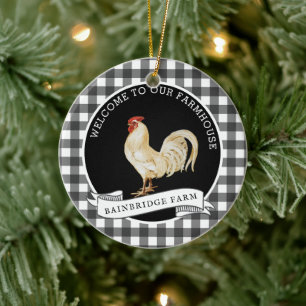 Décoration En Céramique Roster de style Agricole moderne Nom de famille