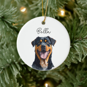 Décoration En Céramique Rottweiler Chien Animal de compagnie Nom personnal