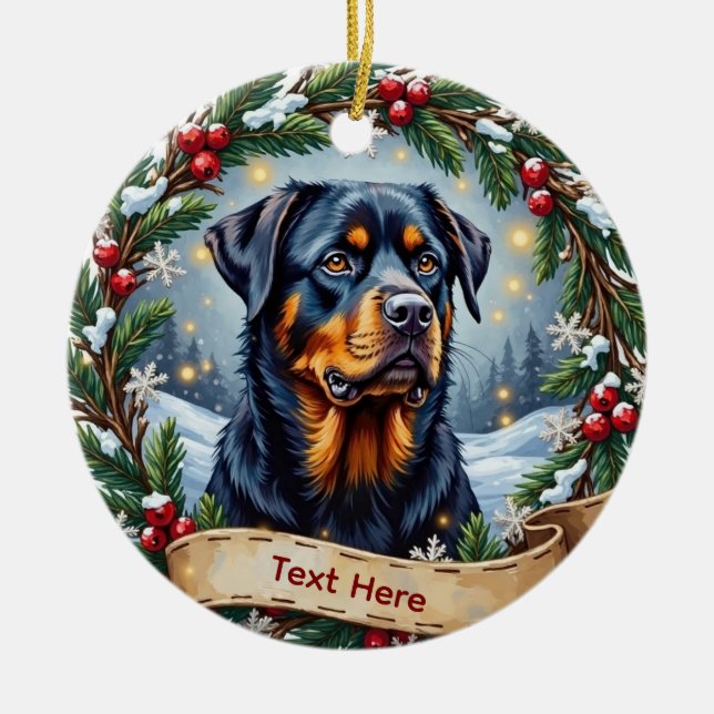 Décoration En Céramique Rottweiler Christmas Ornament (Devant)
