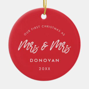 Décoration En Céramique Rouge moderne Notre premier Noël en tant que Mme e