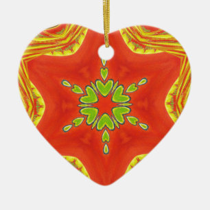Décoration En Céramique Rouge or vert Mandala Art Imprimer
