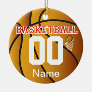Décoration En Céramique Rouge Personnaliser le numéro de basket-ball Ornem