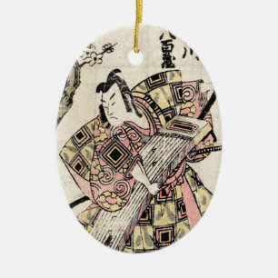 Décoration En Céramique Rouleau samouraï vintage japonais frais d'ukiyo-e