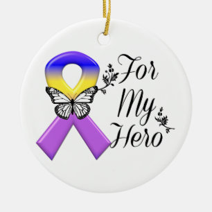 Décoration En Céramique Ruban de cancer de la vessie pour mon héros